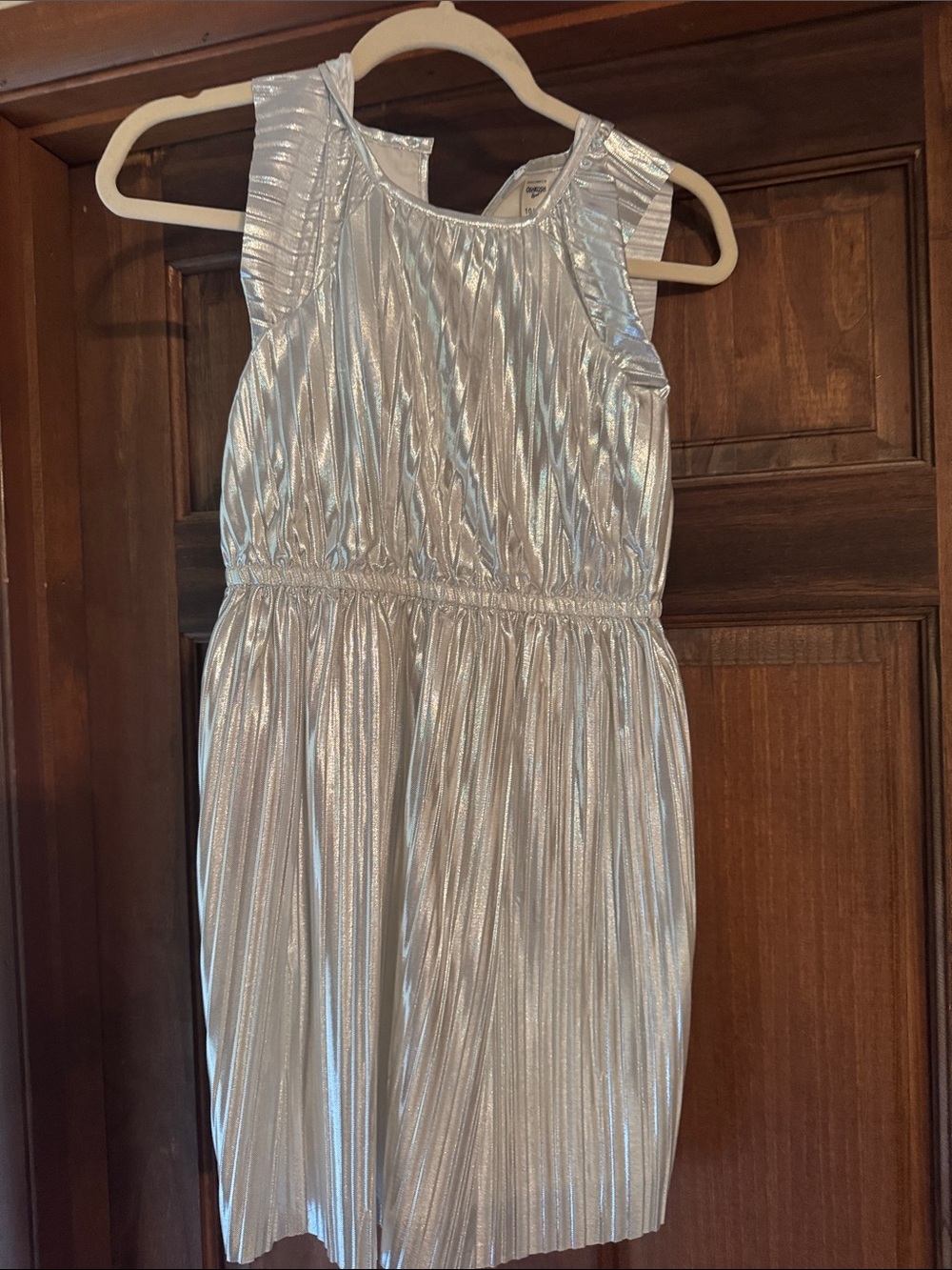 Silver Pleated Party Dress